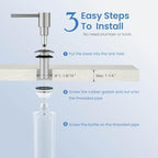 KIBI Kitchen Sink Soap Dispenser | 8.5 oz Countertop Refillable Bottle | Easy Top Refill Pump | Durable Brass Build with Rust-Resistant Finish | Perfect for Kitchen, Bar, Laundry (Brushed Nickel) - Image 7