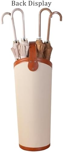 Artificial Leather Tall Umbrella Holer Rack Entryway Indoor for Business,Office,Decorative Umbrella Stand Bucket Entryway (Ivory Color) - Image 4