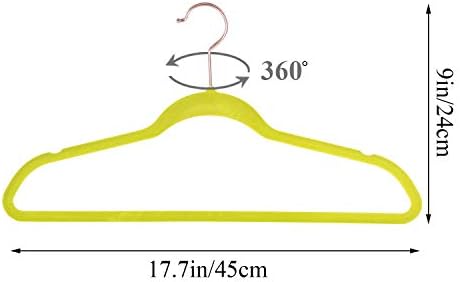 VECELO Premium Velvet Clothes Hangers Suit Heavy Duty (50 Pack)-Non Slip & Space-Saving with 6 Finger Clips & Tie Rack Excellent for Men and Women,Yellow - Image 7