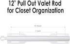 12" Valet Rod for Closet Pull Out (2 Pack, White) - Image 3