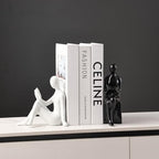 Ceramic Decorative Bookends, Book Ends for Shelves, Home Office Decor - Image 4