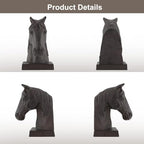 Horse Decorative Bookend Vintage Cast Iron Decor Heavy Book Ends Door Stop Unique Horse Head Statues Home Decor, Ideal for Reading Room Living Library Office Shelf Desk Decor - Image 6