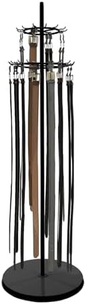 66" Commercial Belt Display Stand - 31-Hook Steel Tiered Rack w/Adjustable Feet, 44lbs Capacity for Ties, Scarves, Accessories (Black) by Unknown