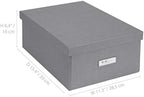 Bigso Box of Sweden Katia Collapsible Storage Box with Labelframe for Easy Identification - Simple Assembly Without Tools - Decorative Storage Boxes with Lids - 11.3in x 15.4in x 6.4in - Grey - Image 5