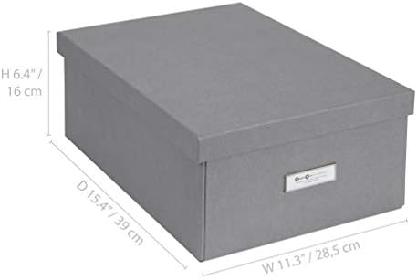Bigso Box of Sweden Katia Collapsible Storage Box with Labelframe for Easy Identification - Simple Assembly Without Tools - Decorative Storage Boxes with Lids - 11.3in x 15.4in x 6.4in - Grey - Image 5