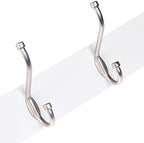 Amazon Basics Rectangular Farmhouse Wall-Mounted Coat Rack for Entryway and Bedroom, Storage Organizer, 5 Hooks, White - Image 2