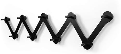 Three by Three Seattle Minimalist Wall-Mounted Coat Rack, Black Metal by ThreebyThreeSeattle
