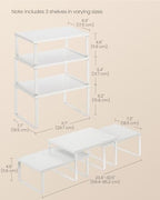 SONGMICS Cabinet Organizer Shelf, Set of 3 Spice Rack, Kitchen Storage - Image 6