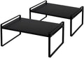 Nxconsu Stackable Cabinet Shelf Organizer 2 Pack, Wide Black by Nxconsu