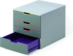 Durable Varicolor Drawer Organizer, 4 Color Coded Drawers, Gray by DURABLEOfficeProducts