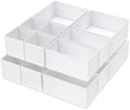 Criusia 16 Pack Underwear Drawer Organizer, Drawer Organizer Clothes, Foldable Cloth Storage Box Closet Dresser Drawer Divider Organizer for Clothes, Scarves (White) by Criusia