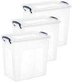 Superio 14.7 Quart Clear Plastic Storage Boxes with Lids, Stackable Organizer Containers, BPA-Free Storage Bins for Home, Office, School & Dorm, 3 Pack by Superio