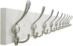 SKOLOO Creations White Solid Wood Wall Mounted Coat Rack, 10 Hooks, 38-1/8" Long - Kitchen, Mudroom, Entryway, Bathroom - Includes Mounting Hardware, Wall Coat Hanger, Towel Rack by SKOLOO