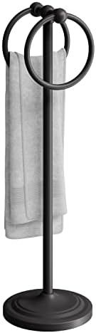 BGL Hand Towel Holder Stand for Bathroom, Hand Towel Stand for Bathroom Counter, Free Standing Towel Racks for Bathroom with Weighted Base,Matte Black by BGL
