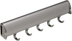 Hafele Belt Rack, Synergy Collection (Matt Aluminum with Chrome, 5 Hook, 11 7/8") by Unknown