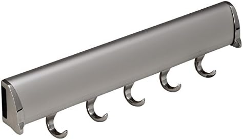 Hafele Belt Rack, Synergy Collection (Matt Aluminum with Chrome, 5 Hook, 11 7/8") by Unknown