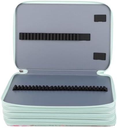 Vomgomfom 200 Slots Pencil Case 4-Layer PU Leather, Handle, Green - Image 5