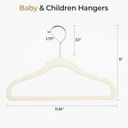 GoodtoU Velvet Baby Clothes Hangers 50 Pack 11.8 Inch Beige - Image 2