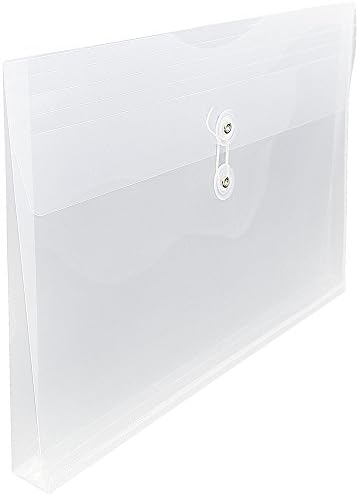 JAM PAPER Plastic Envelopes with Button & String Tie Closure - Legal Booklet - 9 3/4 x 14 1/2 - Clear - 12/Pack - Image 3