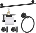 TURS Matte Black 5 Piece Bathroom Hardware Set, SUS304 Stainless Steel Bath Towel Bar Set, Bathroom Towel Rack Set Wall Mounted by TURS