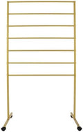 7-Tier Metal Scarf Display Stand with 360°Swivel Wheels, Freestanding Scarf Holder Organizer Rack, Floor Standing Belt Shawl Hijab Towel Display Rack for Boutique, Retail Store, Home (Golden) by Eapmic