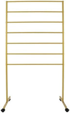 7-Tier Metal Scarf Display Stand with 360°Swivel Wheels, Freestanding Scarf Holder Organizer Rack, Floor Standing Belt Shawl Hijab Towel Display Rack for Boutique, Retail Store, Home (Golden) by Eapmic