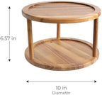 Smart Design 2-Tier Acacia Turntable Lazy Susan - Image 4