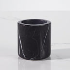 Black Marble Storage Canister, Cylinder 3 inch Diam x 3.5 Inch Ht Marble Jar with Lid, Natural Premium Bathroom Organizer for Cotton Balls, Jewery, Bath Salt, Q tip Holder for Powders, Countertop - Image 3