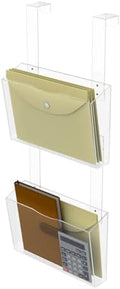 2 Tier Clear Acrylic Wall Hanging File Organizer Over the Door File Holder by ELEpure