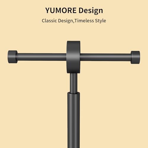 YUMORE Toilet Paper Holder Stand, Floor Freestanding Double Roll Black Tissue Paper Stand for Modern Bathroom, Weighted Round Base Stainless Steel Toilet Roll Holder,Extra Capacity - Image 3