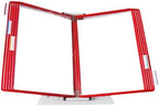 Tarifold Desktop Reference Display System, 10 Pockets, Expandable, Red by TARIFOLD