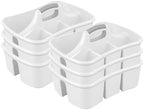 Sterilite Divided Ultra Caddy Storage Organizer for Bathroom, White, 4-Pack by Sterilite
