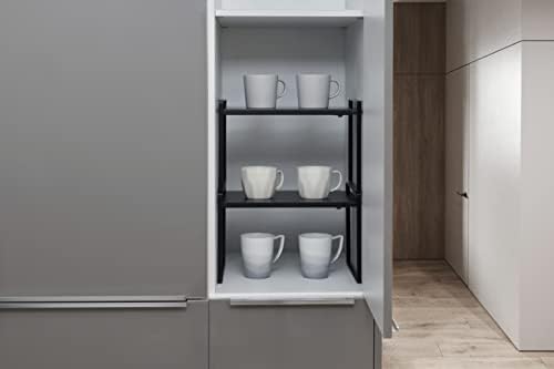 Nxconsu Expandable Shelf for Cabinets, Cabinet Shelf Riser, 8.6" Black - Image 6