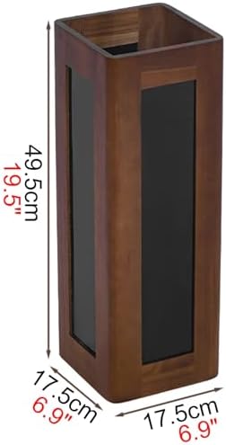 Solid Wood Rounded-edge Umbrella Holder Semi-transparent Apartment Entryway Umbrellas Stand Removable Tray Acrylic Design 1-piece Construction Square Cane Holder - Image 7