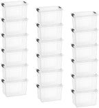 Superio 4.75 Quart Clear Plastic Storage Boxes with Lids, Stackable Organizer Containers, BPA-Free Storage Bins for Home, Office, School & Dorm, 18 Pack by Superio