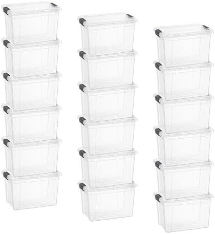 Superio 4.75 Quart Clear Plastic Storage Boxes with Lids, Stackable Organizer Containers, BPA-Free Storage Bins for Home, Office, School & Dorm, 18 Pack by Superio