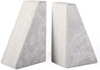 Marble Bookends for Heavy Books, Decorative Book Ends for Shelves, Durable and Heavy-Duty Bookends for Hardback Book & CDS, Off-White Unique Books Stopper & Holder, Set of 2 - Image 3