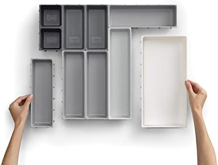 Joseph Joseph Blox Modular Drawer Organizer, Storage Bins, 10 Piece Set - Image 5