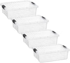 Superio 7.4 Quart Clear Plastic Storage Bin with Lid, Stackable Organizer Box, BPA-Free Storage Container for Home, Garage, School & Office, 4 Pack by Superio