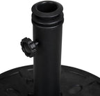 Backyard Expressions 20 lb Round Patio Umbrella Base – Heavy Duty Resin-Coated Calcium Carbonate Stand with Adjustable Pole Adapters Fits 1.5"–2" Poles, Weather-Resistant, Black Finish - Image 5