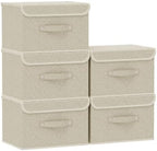 Storage Bins with Handles,Grey and Beige,10.2x7.9x6.7in,5 Pack by Unknown