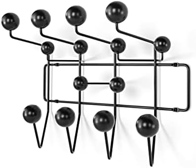 SHISEDECO Classic Mid Century Modern Hang it All Coat Rack Wall Mount Black by SHISEDECO