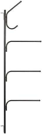 Household Essentials Hinge-It Clutterbuster Steel Valet Family Towel Bar, Black - Image 4