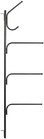 Household Essentials Hinge-It Clutterbuster Steel Valet Family Towel Bar, Black - Image 4
