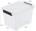 Farmoon 50 QT Clear Wheeled Storage Bin, Plastic Latch Box with Lid, 4 Pack - Image 2