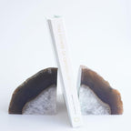 Natural Agate Geode Bookends - 4 to 5 lb Heavy Duty Rock Crystal Stone Book Ends for Shelves, with Rubber Bumpers, Decorative Book Holders for Home Office - Image 4