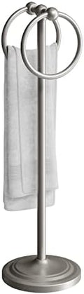 BGL Fingertip Towel Holder Stand Hand Towel Ring for Bathroom or Kitchen Vanity Countertops to Store Hand Towels Washcloths or dishcloths - 2 Hanging Rings?19" High-Brushed Nickel by BGL