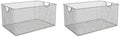 YBM HOME Kitchen Pantry Organizer Mesh Wire Storage Basket for Shelves,and Cabinets, Multipurpose Steel Wire Basket for Organizing Office, Household, and Laundry, 13.25 x 8.5 x 6.5 in, Pack of 2 by YBMHome