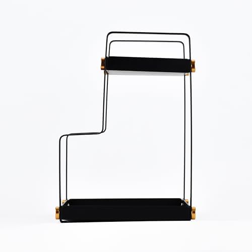 FFK 2 Tier Countertop Organizer, Cosmetic Organizer, Storage Shelf for Cabinet, Countertop, Pantry, Desktop, Ideal for Bathroom, Kitchen, Office (Black) - Image 4