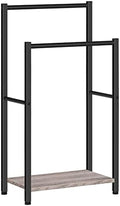 HOOBRO Freestanding Towel Rack, 2 Tier Blanket Ladder Holder for Bathroom, 16.5" L x 9.4" W x 31.5" H, Blanket Rack, Industrial Drying and Display Rack with Shelf, Metal, Greige and Black BG02LB01 by HOOBRO